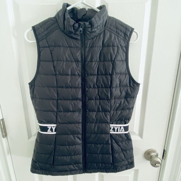 Zyia Vest Womens Size Small Black Alpine Goose Down Lightweight Packable Puffer - Picture 2 of 9